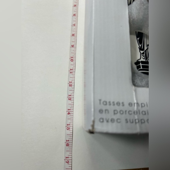 CLARO - Porcelain 12oz Stackable Statue of Liberty Mug Set w/ Chrome Rack - BNIB - Picture 12 of 12